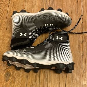 Under Armour Mens Football Cleats Black/White Size 9.5